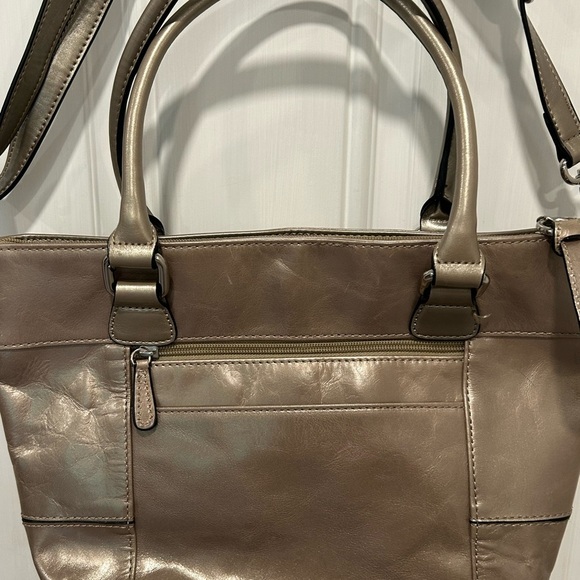 Giani Bernini Champaign Gold Distressed Leather Handbag/Shoulder Or Crossbody - Picture 1 of 9